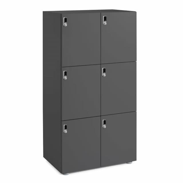  Stash 6-Door Locker, Digital, Charcoal