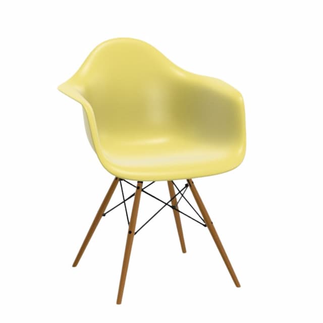 Eames Molded Plastic ArmChair (Chartreuse/Walnut)