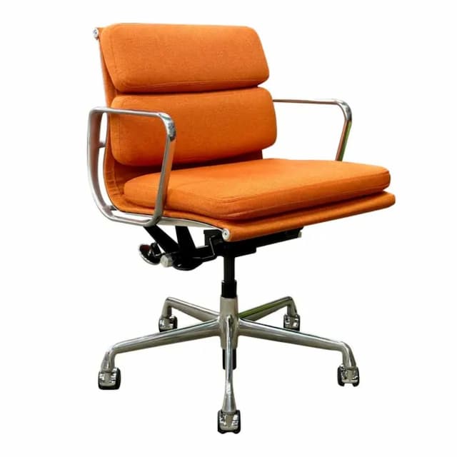 Eames Soft Pad, Management Height Chair (Satsuma/Chrome)