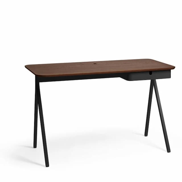 Key Desk, 48x24", Black + Walnut