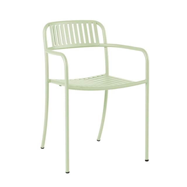 Patio Slatted Dining Chair Outdoor Painted