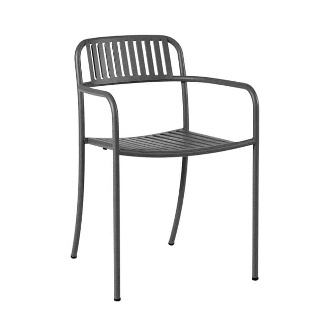 Patio Slatted Dining Chair Outdoor Painted