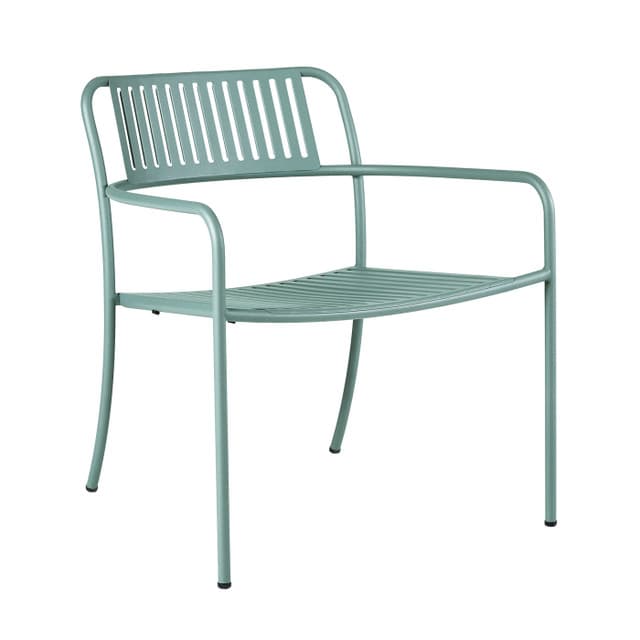 Patio Slatted Lounge Arm Chair Outdoor Painted