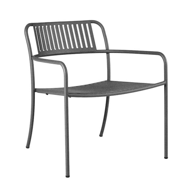 Patio Slatted Lounge Arm Chair Outdoor Painted