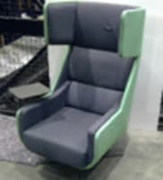 Bene Green and Grey high back swivel pod chair
