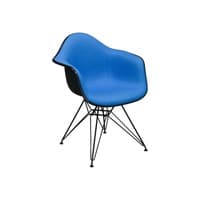 Eames Used Molded Fiberglass Armchair, Blue and Black
