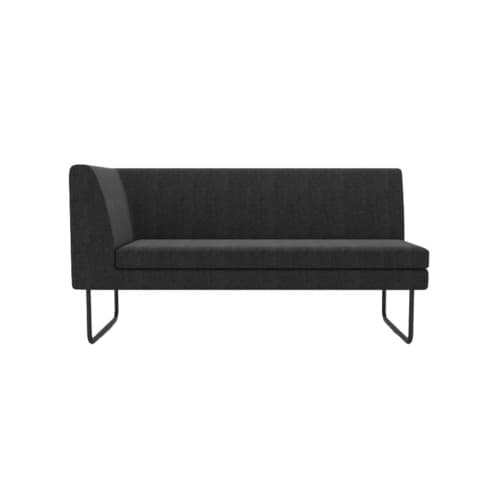 Black 2-Seater Sofa, Left Handed