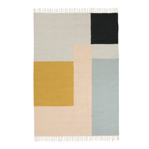 Kelim Rug, Squares - Large, w/ rug pad