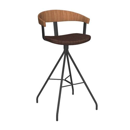 ESNS Bar stool w/wood back & upholstered seat