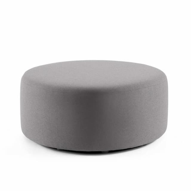 Block Party Round Ottoman, 40"D, Gray