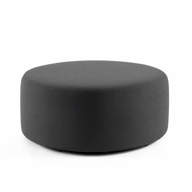 Block Party Round Ottoman, 40"D, Dark Gray