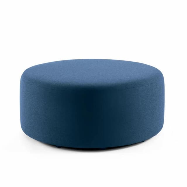 Block Party Round Ottoman, 40"D, Dark Blue