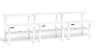 'Series L' Height-Adjustable Double Desk for 6, 57"Wide