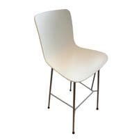 Vitra HAL Bar Stools – White Seat with Chrome Legs (Used)