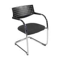 Vitra Vis A Vis visitor/meeting chair on castors with black fabric seat