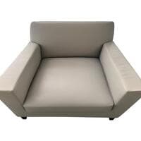 Grey leather armchair