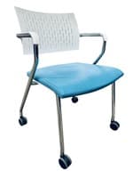 Keilhauer Scamper Mobile Guest Chair (Blue/Chrome)