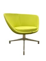 Keilhauer Juxta 45340 Low Back Swivel Lounge Chair w Arms (Lime Green/Chrome)