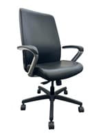 HON Ignition Black Leather Conference Chair (Black/Chrome)