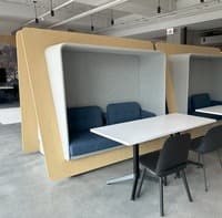 OFS LeanTo Double Seat Unit with Upholstered Outside Back Panel