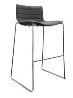 Arper Catifa 46 High Back fully Upholstered Bar Height Sled Base Stool