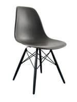 Herman Miller Eames Molded Plastic Side Chair (Charcoal/Dowel-Leg)