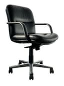 Harter Black Leather Conference Chair (Black?Chrome)
