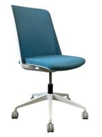 Global Prefer Armless Mult-Task Chair (Blue/White)
