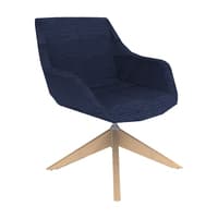 'Melina' Lounge with Swivel Base and Wooden Legs