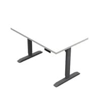Hi-HAT Height Adjustable Table, 30X48, white top-silver base