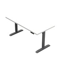 Hi-HAT Height Adjustable Table, 30X60, white top-silver base