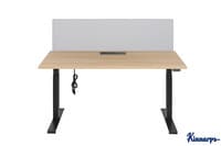 Single Wooden-Topped 1200 Desk with Desk-Mounted Dividing Screen