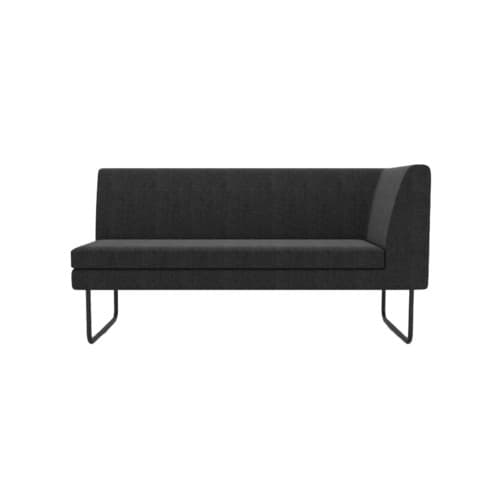 Black 2-Seater Sofa, Right Handed