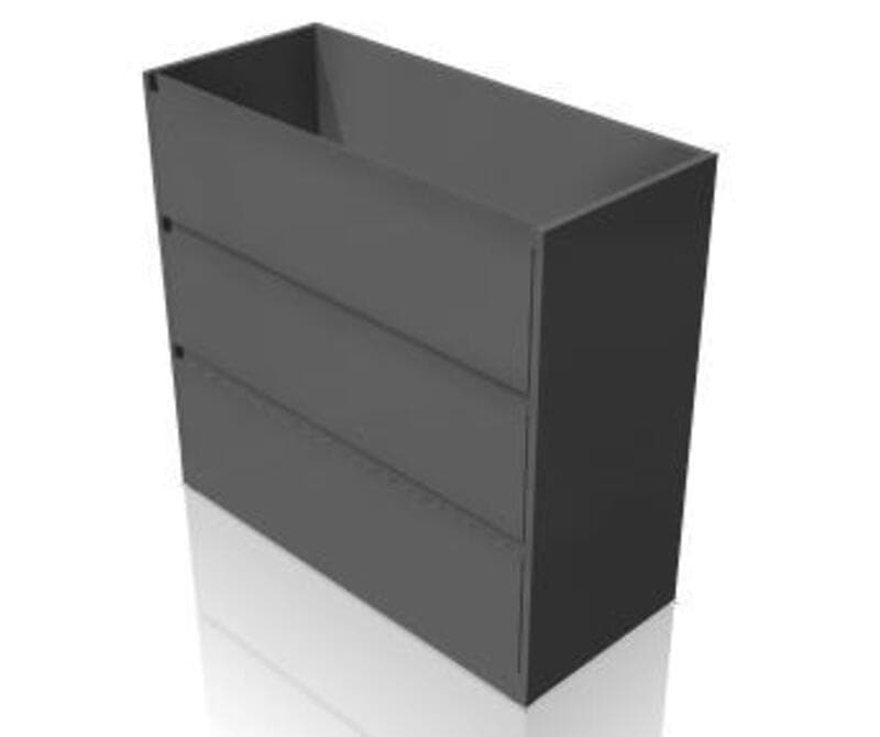 Universal; Lateral file, 3 drawers, Flush steel front, 18D x 42W x 40H