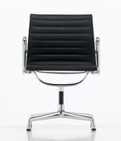 Vitra Eames meeting room chair upholstered in black leather