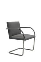 Knoll Brno Tubular Side Chair (Light Olive Stripes)