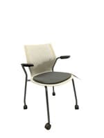 Knoll MultiGeneration Mobile Side Chair (Off White/Black)