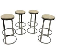 Pre-Owned Bernhardt Aro Bar Stools (Cream Leatherette)