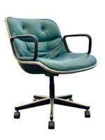 Vintage Knoll Pollock Executive Chair, 5 Star Base (Turquoise/Chrome)