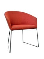 Andreu World Brandy Armchair (Red/Chrome)