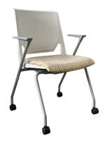 Haworth Very Side Chair w/ Casters (White/Multi-pattern)