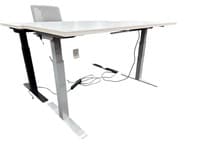 Knoll Height Adjustable Desk (White/Silver)