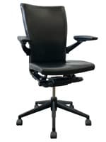 Haworth Black Leather Task Chair in a Black Leather