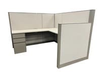 Steelcase Answer Cubicle with Top Supporting Storage (6'D x 6'W x 54/42"H)