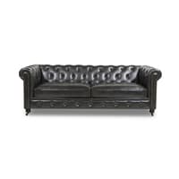 'Higgins Chesterfield' Leather Tufted Sofa (w/ Rivets)